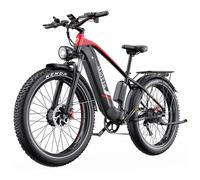 Vélo électrique DUOTTS F26 Dual Moteur 750W Batterie 48V 20Ah 50KM/h Autonomie 40-100KM Shimano 7V Pneu 26"" VTT Fat Bike Noir-Rouge