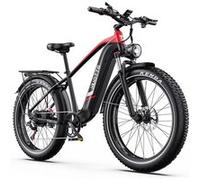 Vélo électrique DUOTTS F26 Lite, moteur 500 W, batterie 48 V 18 Ah, pneus 26 x 4 pouces, Freins hydrauliques, Bluetooth, 50 km/h, autonomie 80 km, rouge-noir Noir