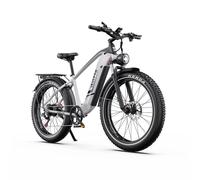 Vélo électrique DUOTTS F26 Lite Silver 500W, batterie 48V 18Ah, pneus tout-terrain de 26 pouces de large, autonomie de 80 à 90 km, freins à disque hydrauliques, transmission Shimano à 7 vitesses.
