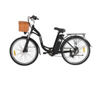 Vélo électrique，DYU C6，250W，Batterie Amovible 48V 12.5Ah，Autonomie 60km ，SHIMANO 6 vitesses，Panier inclus，Roues monoblocs，120kg，Noir