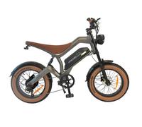 Vélo électrique DYU M20, tout-terrain, batterie 48 V 18,2 Ah, marron