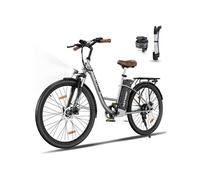 Vélo électrique E-Bike 28 Pouces, Moteur 250W, Batterie 36V 13Ah, 7 Vitesses, Ecran LCD - Argenté