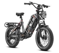 Vélo Électrique Eahora Juliet 1200w De Moyeu Arrière Sans Balais Batterie 48v60ah 20" X 4.0" 45 Km/H Shimano 7s Freins À Disque Hydrauliques Avec Coupure Moteur Ipx6 180km -Noir