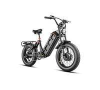 Vélo électrique EAHORA JULIET, Noir, Double Moteur 1000W, Batterie 52V60AH, Suspension Complète
