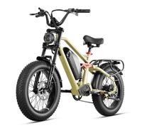 Vélo Électrique Eahora Terra, 1500w 48v15ah, 50 Km/H, Pneus Tout-Terrain 20 Pouces X 4,0 Pouces, Ipx6, Shimano 7 Vitesses, Freins À Disque Hydrauliques Avec Coupure Moteur - Vert