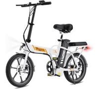 TECH Vélo électrique Gros Pneus 16 EK5- Batterie amovible 36V 8.4Ah Moteur 250W 7-Vitesse Freins Double Adulte - Blanc