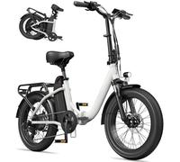 Vélo Électrique Élégant Et Compact - Ultra-Léger Et Pliable, avec Batterie Amovible 48 V 16 Ah Et Autonomie Max. De 80 Km - pour Hommes Et Femmes (Idéal pour Les Trajets White