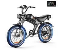 Vélo Electrique Emoko C93, Moteur 1000W, Batterie 35AH, Roues de 20 Pouces, Vitesse Max 55 km/h, Autonomie Max 150 km, Noir
