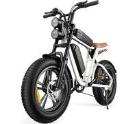 Vélo Électrique Engwe M20 750w Moteur Sans Balais 45 Km/H Vitesse Maximale 48v 13ah Batterie 75km Shimano 7 Vitesses 20*4'' Gros Pneus Double Frein À Disque Système D'absorption Des Chocs Double-Blanc