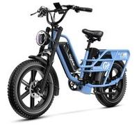 Vélo électrique EUYBIKE W1, Bleu,Double batterie, Vitesse maximale 50KM/H, Assistance 200KM, Frein de disque hydraulique Bleu