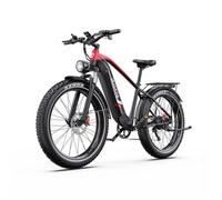 Vélo électrique F26 Lite Autonomie PAS 80-90KM Moteur 500W Couple 65Nm Batterie 48V18Ah Bluetooth Pneu 26"" VTT Fat Bike Noir-Rouge