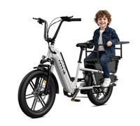 Vélo Électrique Famille 20""-TST Carrier - Autonomie 60-100km-48V/15Ah -Moteur 250W-7 vitesses-Porte Bagages 204KG-UL2849 & GCC-Blanc