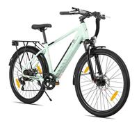 Vélo électrique Hiland - 26 pouces - Moteur 250 W, batterie 36 V 10,4 Ah, modèle unisexe, 7 vitesses, équipé de freins à disque,Vert