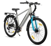 Vélo électrique Hiland - 26 pouces - Moteur 250 W, batterie 36 V 10,4 Ah, modèle unisexe, 7 vitesses, équipé de freins à disque,gris