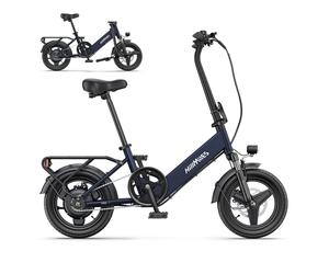 Vélo Électrique HillMiles Mile 1 - Moteur 250W Batterie 36V10.4AH Pneus De 14 Pouces Frein à Disque Mécanique - Bleu