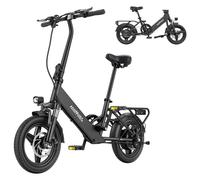 Vélo électrique HillMiles Mile 1, noir. Autonomie de 60 km, roues de 14 pouces, conception légère : le vélo urbain idéal.