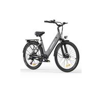 Vélo électrique HillMiles MileCity1 Gris 26". Autonomie de 100 km, capteur de couple 42 Nm, indice d'étanchéité IP65, adapté aux déplacements