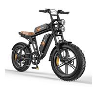 Vélo électrique HillMiles MileZoom 1 pour adulte, moteur 250 W, double batterie 52 V 15,6 Ah, pneus 20 x 4 pouces