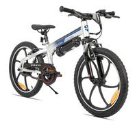 Vélo Électrique Joystar 20 Pouces Pour Enfants Adolescents Dès 7 Ans, Moteur 250w Sans Balais, Batterie Amovible, 24 Km D'Autonomie, 25 Km/H, Double Frein V-Brake, Blanc