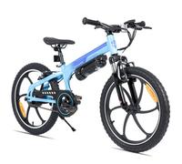 Vélo Électrique Joystar 20 Pouces Pour Enfants Adolescents Dès 7 Ans, Moteur 250w Sans Balais, Batterie Amovible, 24 Km D'Autonomie, 25 Km/H, Double Frein V-Brake, Bleu