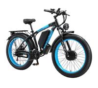 Vélo électrique KAIJIELAISI V3, moteur 2000W, batterie 48V 23Ah, vitesse maximale 55 km/h, autonomie 100 km, pneus 26*4,0 pouces, noir et bleu.