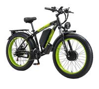 Vélo électrique KAIJIELAISI V3, moteur 2000W, batterie 48V 23Ah, vitesse maximale 55 km/h, autonomie 100 km, pneus 26*4,0 pouces, noir et vert.