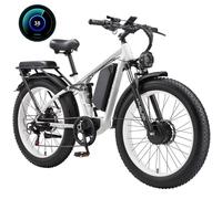 Vélo électrique KAIJIELAISI V3 Pro, moteur 3200W, batterie 52V 26Ah, vitesse maximale 55 km/h, autonomie 100 km, pneus 26*4,0 pouces, blanc.