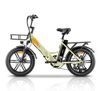 VéLo Électrique KAISDA K201 | Vitesse Max 25 km/h | Autonomie 80 km | Moteur 250W | Batterie 36V 10.4Ah*2 | Pneus 20 Pouces | Blanc