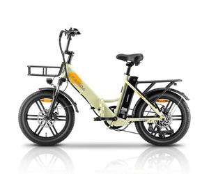VéLo Électrique KAISDA K201 | Vitesse Max 25 km/h | Autonomie 80 km | Moteur 250W | Batterie 36V 10.4Ah*2 | Pneus 20 Pouces | Blanc