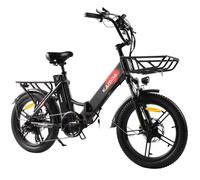 Vélo électrique KAISDA, Moteur 350W Deux batteries doubles 36V 10.4AH, 25KM/H Autonomie(PAS) 80-90KM, Vélo pliant de ville, Noir