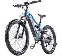Vélo électrique KIMDYMA K01, moteur de 1000 W en crête, batterie de 20 Ah, 9 vitesses, freins hydrauliques, bleu