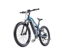 Vélo électrique KIMDYMA K01, moteur de 1000 W en crête, batterie de 20 Ah, 9 vitesses, freins hydrauliques, bleu