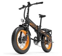 Vélo Électrique Lankeleisi, Dual Moteurs 2000W Batterie 48V20AH Vélo Pliant, Autonomie 100-130KM, 3 Modes de Conduite Orange