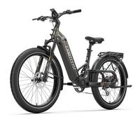 Vélo électrique LANKELEISI KETT8 avec batterie Samsung 48 V 20 Ah, suspension intégrale - Gris