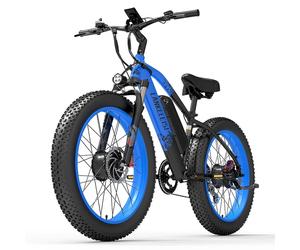 VéLo Électrique LANKELEISI MG740PLUS | Vitesse Max 50 km/h | Autonomie 120 km | Moteur 1000W | Batterie 48V 20Ah | Pneus 26 Pouces | NoirBleu