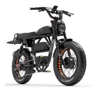 Velo Electrique Lankeleisi X-Black Knight Autonomie 280km 48km/H Double Moteur 2000w 20 Pouces Batterie 48v 45ah Samsung Battery Shimano 7 Vitesses Tout Suspendu Vtt Fat Bike 95nm - Noir