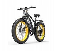 Velo Electrique Lankeleisi Xc4000 Autonomie 120km 50km/H Moteur 1000w Shimano 7 Vitesses Batterie 48v17.5ah Avec Amortisseurs Avant Freins À Disque 26 Pouces Vtt Fat Bike Vae - Jaune