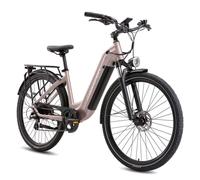 Vélo électrique Maxtron Marathon, moteur 250W, batterie 36V 22,5Ah, vitesse maximale 25 km/h, autonomie 150-160 km, pneus 700C × 50C, couleur or.