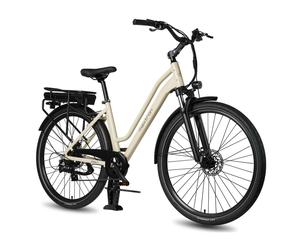 Vélo électrique Maxtron Urban7 pour trajets urbains, batterie 36 V 12,8 Ah, 7 vitesses - Blanc