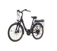 Vélo Électrique - Moteur 350W Batterie 36V 13Ah Autonomie 45 km Shimano 7, 32 km/h Selle Confort Pneus 26"" Noir Brillant