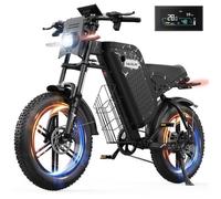 Vélo electrique Moteur 750W 48V31.5AH Batterie 45KM/H Autonomie 110km 20*4.0 Fat Pneu Tout Suspendu Shimano 7Vitesses VTT/VTC E-Bike