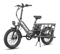 Vélo électrique multifonction Fafrees FF20 CUV - Moteur 250 W - 2 batteries doubles 12 Ah - Capteur de couple - Gris