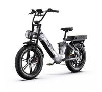 Vélo électrique Onesport OT08 Pro 500W 48V 18Ah*2 double batterie 20*4,0"" cadre ouvert Application Freins hydrauliques 40 km/h Blanc
