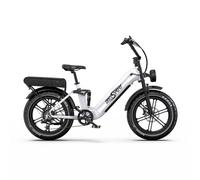 Vélo Électrique ONESPORT OT08 PRO - Moteur 500W Batterie 48V18AH*2 Pneus De 20 Pouces Freins à Disque - Blanc