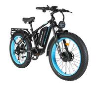 Vélo électrique - ORLMS FINDER V3 - Double moteur 2000W - 52V 25AH - Frein à huile - Pneus tout-terrain 26"" - VTC électrique，Bleu