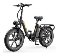 Vélo électrique - OVIVO - C2PRO - Autonomie 120 km - Batterie Amovible 48V 18Ah - BAFANG 250W - 20″ x 4.0″ - Pliable - Noir + Or