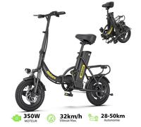 Vélo électrique Pliable 14"" Noir Batterie 36V 10,4Ah - Écran LED - Pompe à vélo gratuite