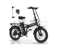 Vélo électrique Pliable 20*3.0 E-Bike Noir Orange - Batterie Amovible 36V11.2Ah - Ecran LCD