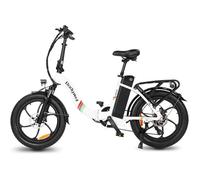 Vélo Électrique Pliable 20"" Blanc, Moteur 250W Batterie Amovible 36V/15.6Ah, Shimano 7 Vitesses, Autonomie 100km, VTT Ville E-Bike