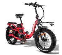Vélo Électrique Pliable 20"" - FAFREES F20X MAX - 1000W 48V/30Ah Samsung Batterie Amovible - Shimano 7s - Autonomie 200 km, Rouge